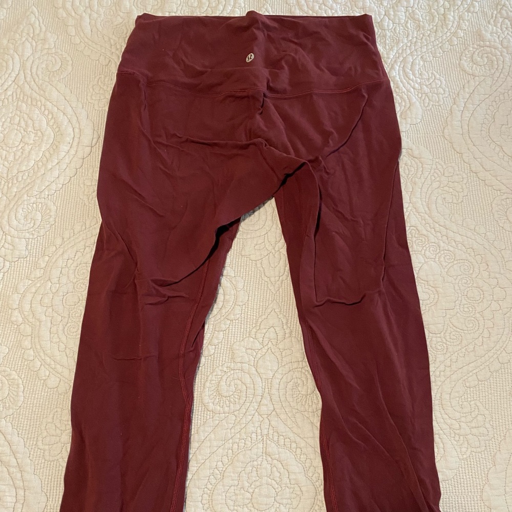 Maroon LULULEMON ALIGN leggings 21”